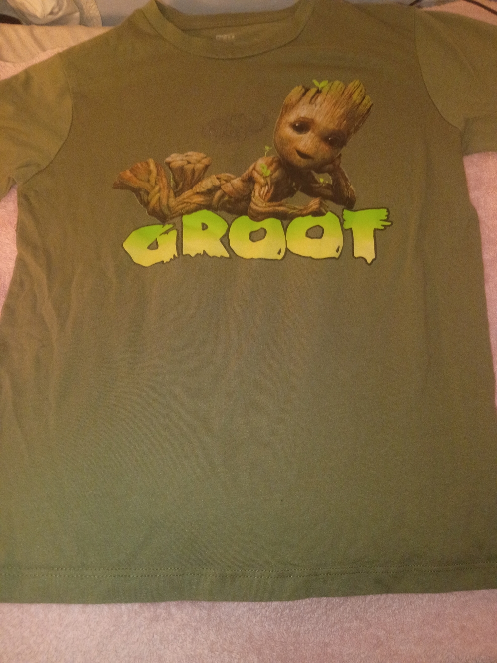 Marvel Kids Olive Green Groot Graphic Tee